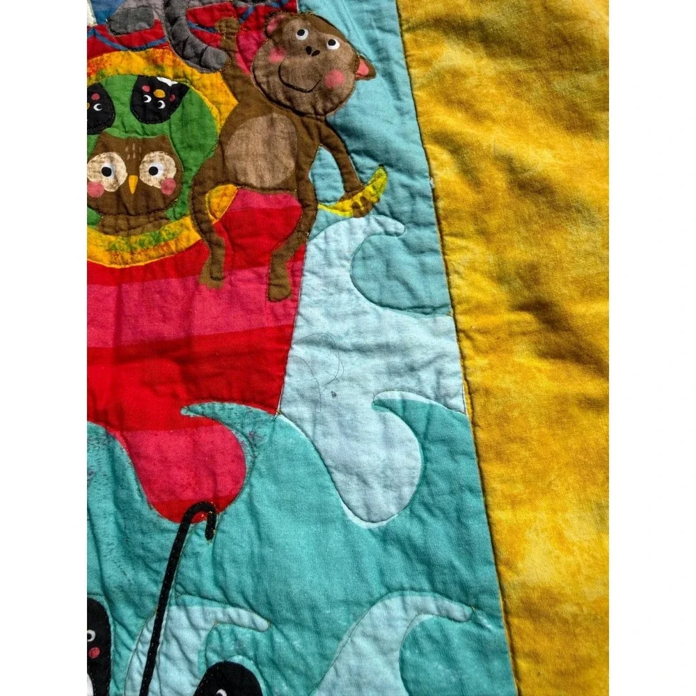 Noah's Ark Baby‎ Quilt Animal Patchwork Applique Crib Blanket 45x35